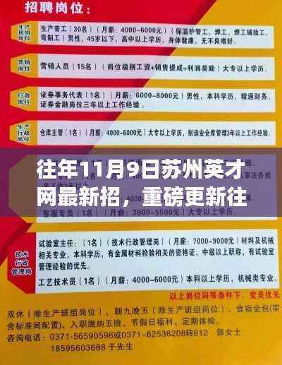 苏州英才网历年11月9日招聘热潮揭秘,岗位众多等你来挑战!