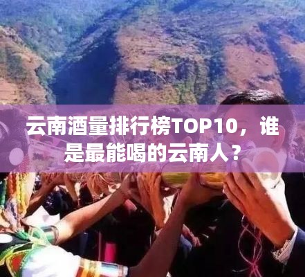 云南酒量排行榜TOP10,谁是最能喝的云南人?
