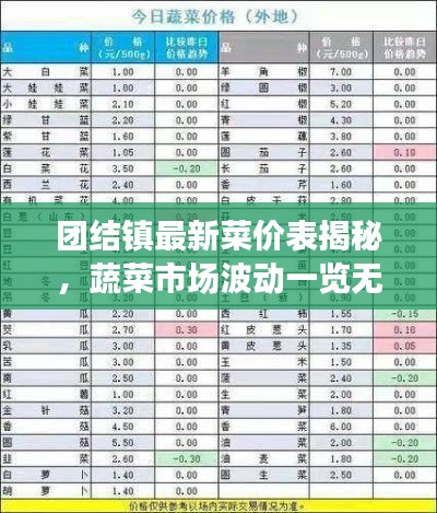 团结镇最新菜价表揭秘,蔬菜市场波动一览无余